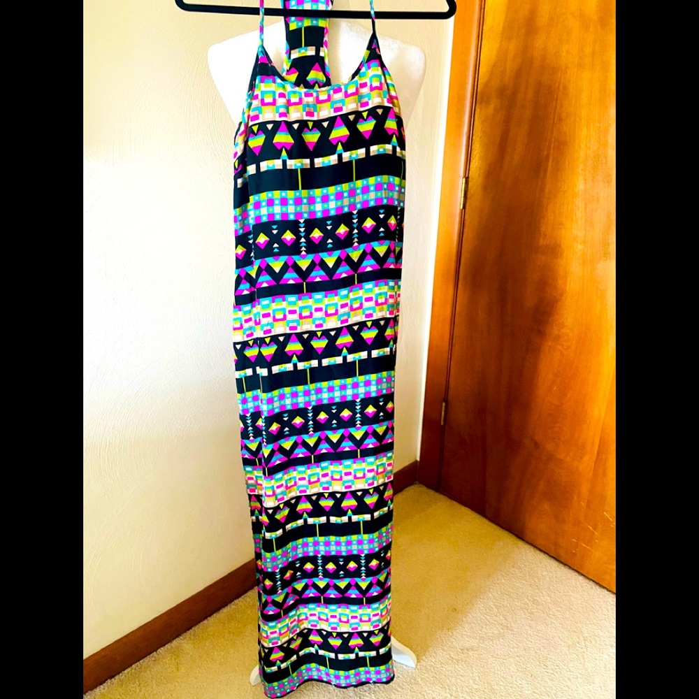 Multi -Color Silk Sheath Dress